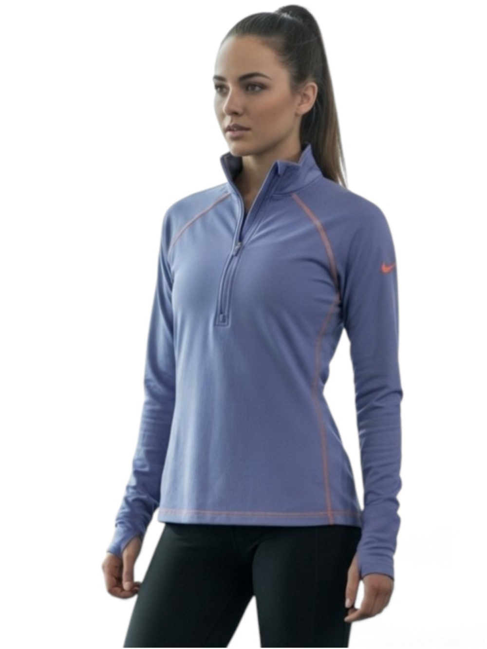 Nike Pro Dri-Fit 1/4 Zip Sweatshirt Purple Size Medium